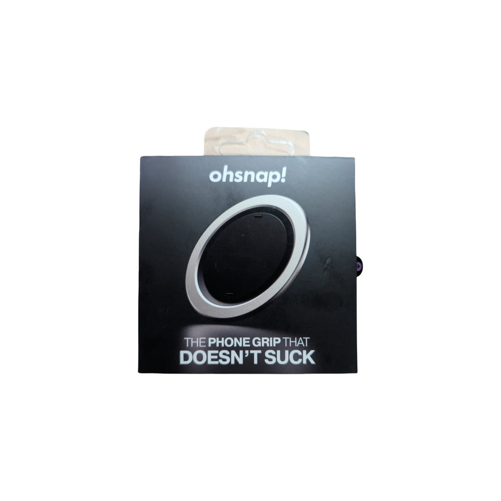 Aa1-O OhSnap Magnetic Ultra Thin Grip & Stand w Magsafe Charge-thru Silver Fox